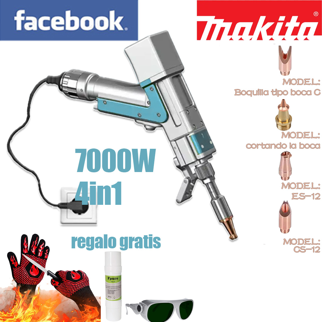 7000W (4 en 1): soldadura + limpieza + eliminación de óxido + corte, un par gratuito de guantes termoaislantes*1+gafas protectoras*1+refrigerante*1